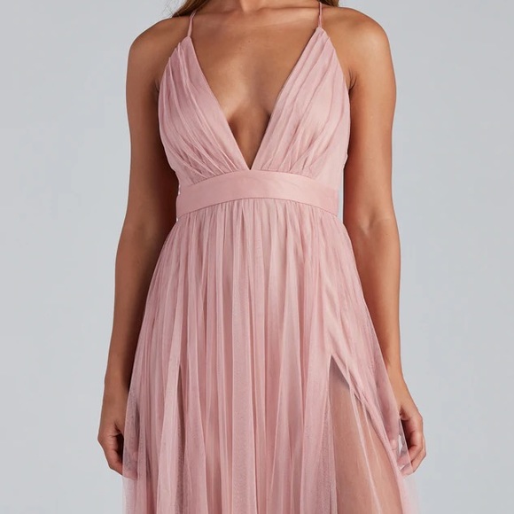Floor-Length Pink Formal Dress - Picture 3 of 4
